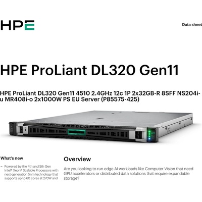 Hewlett Packard Enterprise HPE PL DL320g11 P85575-425