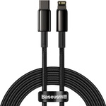 Baseus - Кабел за данни Tungsten Gold (CATLWJ-A01) - Type-C към Lightning, 20W, 2 м - Черен