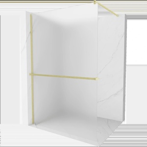 Mexen Kioto+ душ кабина с рафт Walk-in 100 x 200 см, скреж, златен матиран - 800-100-121-55-30 (800-100-121-55-30)