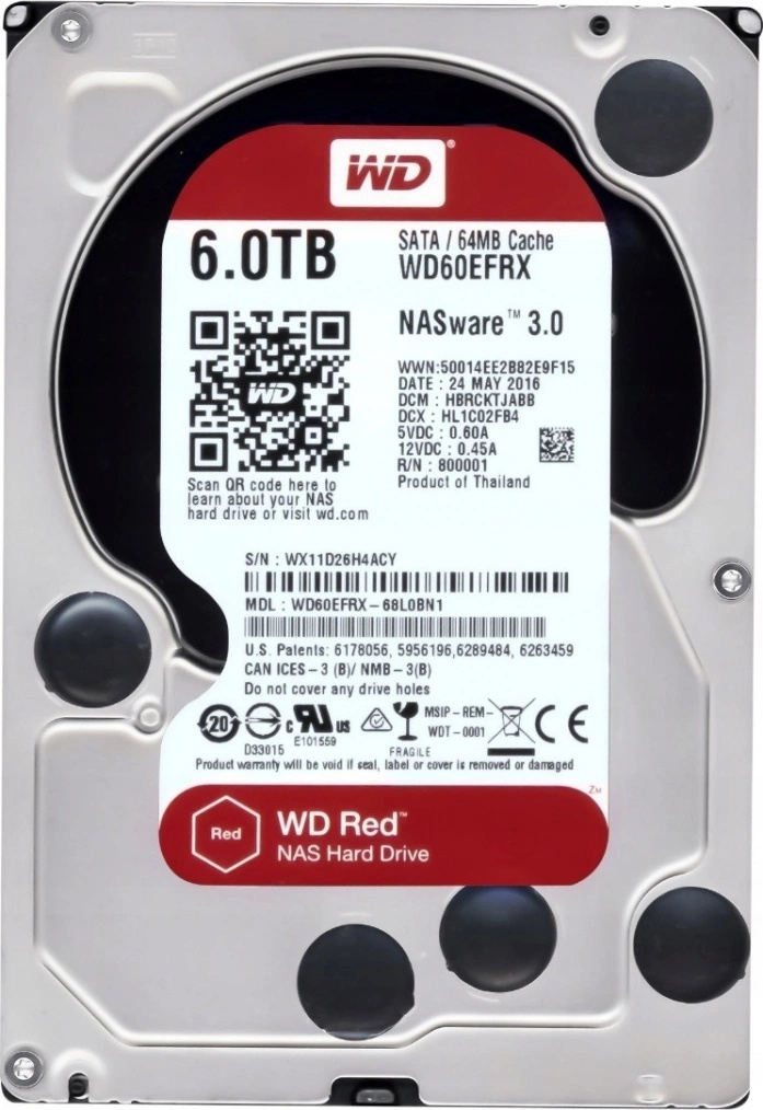 PCパーツ W.D. Red WD60EFRX 6TB WD60EFRX | WD60EFRX | WesternDigital Red SATA3 6Gbps(SATA6G