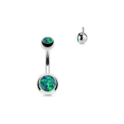 Šperky4U piercing do pupíku banánek opál BS1063-DG