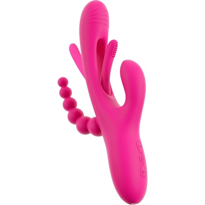 Sweet Smile Smile - троен вибратор с езиче (розов)