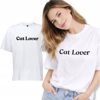 DÁMSKE TRIČKO CAT LOVER PREMIUM BIELE BAVLNA 230G PRE MAČACIU MAMU