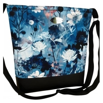 Crossbody kabelka květy na modré