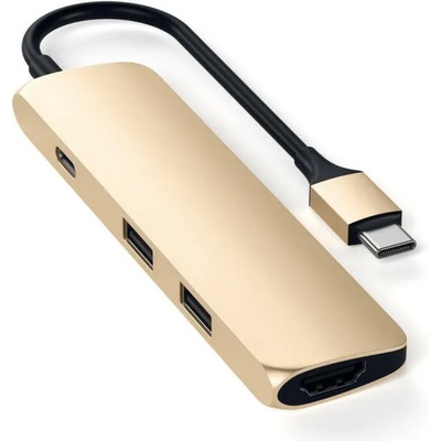 Докинг станция Satechi ST-CMAG, от USB-C към 1x USB-C, 2x USB-A, 1x HDMI, златиста (ST-CMAG)