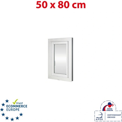 OKNA-HNED.SK Plastové okno 50x80 cm (500x800 mm) biele otváravé aj sklopné ľavé