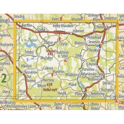 KČT 30 Povodí Střely - nástěnná turistická mapa 90 x 60 cm Varianta: mapa v dřevěném rámu, Provedení: Ticiago černý