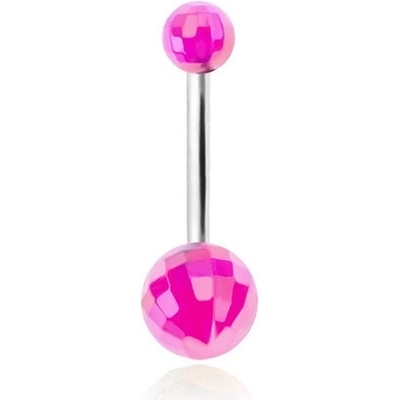 Šperky eshop piercing do bříška akrylové disko koule fialové barvy PC01.07