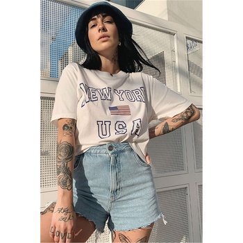 Madmext Дамска тениска с принт mg949 - Бяла 305753 (305753_Бяло)