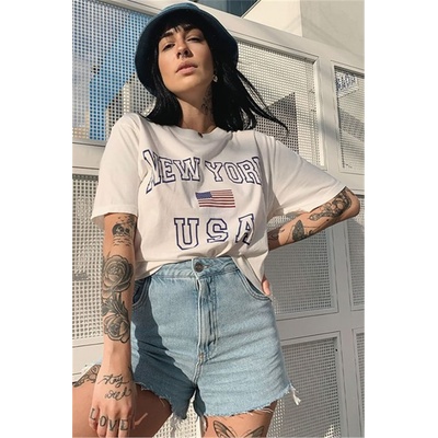 Madmext Дамска тениска с принт mg949 - Бяла 305753 (305753_Бяло)