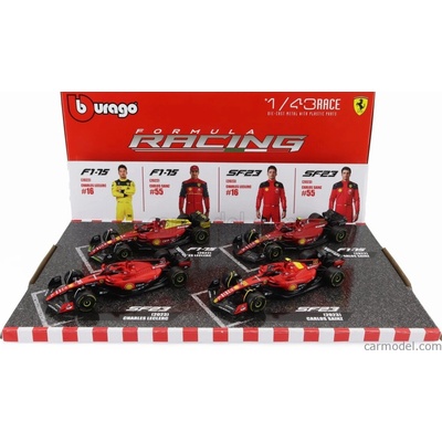 Bburago Ferrari Set F1 4x Sf23 Team Scuderia Ferrari N 16 Sezóna 2023 Charles Leclerc N 55 Pole Position 3. Monza Italy Gp 2023 Carlos Sainz F175 N 16 2. Monza Gp Italy pole Position 2022 Char