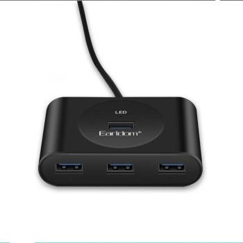 USB хъб Earldom HUB03, USB 2.0, 4 Порта, OTG, Черен - 12065 (12065)