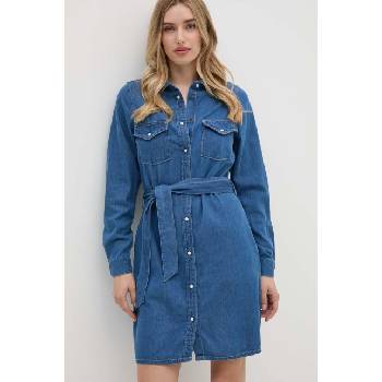 Pepe Jeans Рокля Pepe Jeans REGULAR DENIM DRESS в синьо къса със стандартна кройка PL953581HT8 (PL953581HT8)