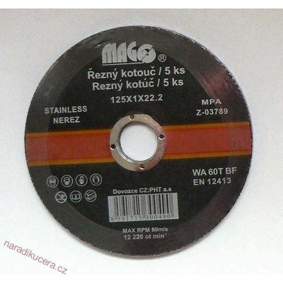 Magg Řezný kotouč 125 x 1,6 x 22,2 mm RN12516