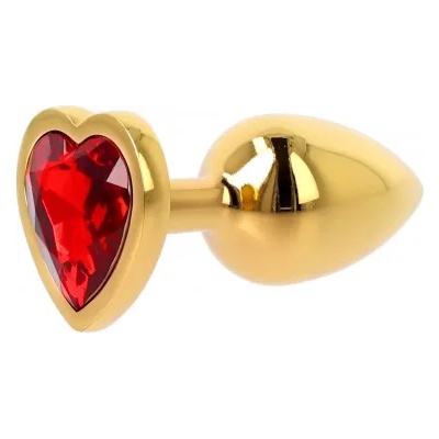 Loving Joy Метален анален разширител в златисто с кристал-сърце Precious