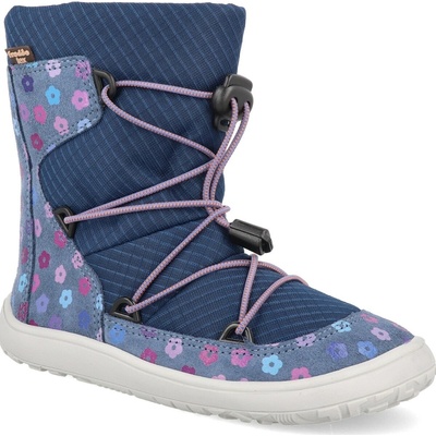 Froddo detské snehule barefoot Track Tex Wool Denim modré kvety