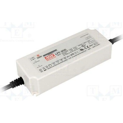 MEAN WELL LPF-90D-48 Napájecí zdroj: spínaný; LED; 90,24W; 48VDC; 1,88A; 90÷305VAC; IP67