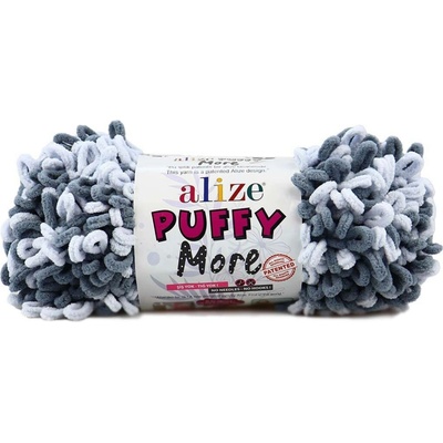 Alize příze Puffy More 6265 šedá a světle šedá
