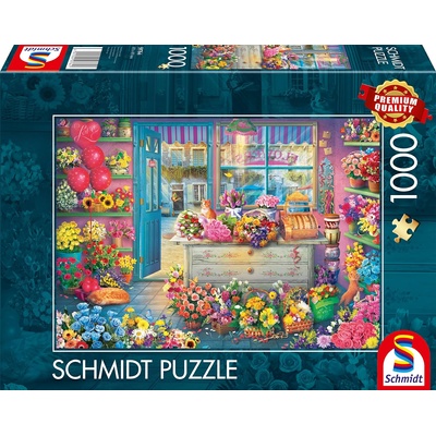 Schmidt Spiele Пъзел Schmidt от 1000 части - Пъстро магазинче за цветя (59764)