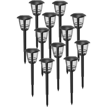 Aigostar - Комплект 12x LED соларни лампи LED/0, 06W/2V 33, 8 cm 6500K IP44 черни (AI0730)