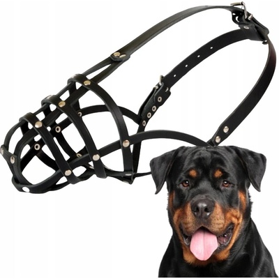 Dingo Náhubek pro psa KOŽENÝ NITOVANÝ Č. 8 ROTTWEILER MALÝ