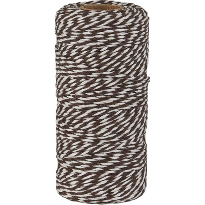 IB LAURSEN Bavlněný provázek Brown/White 100 m, hnědá barva, textil