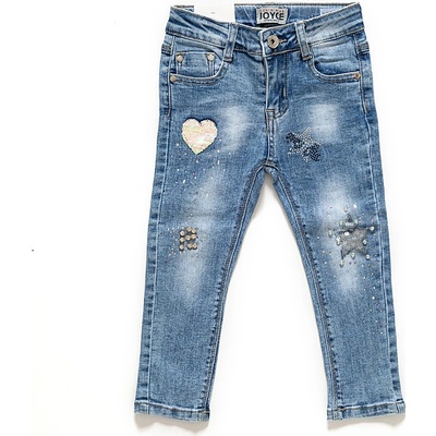 Joyce dívčí rifle s elastanem JEANS modrá cm