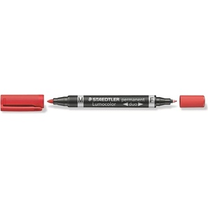 STAEDTLER Маркер Lumocolor Duo Perm 0, 6-1, 5 мм червен (348-2)