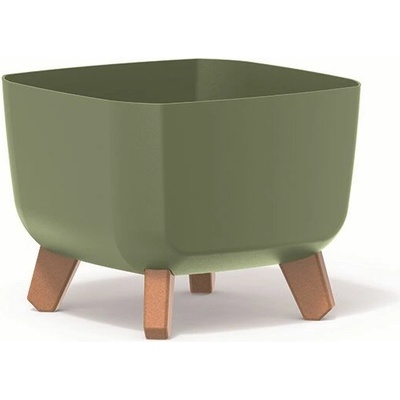 PROSPERPLAST Kvetináč GRACIA SQUARE 39cm zemitě zelený
