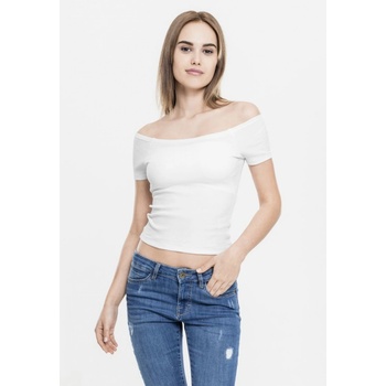 Urban Classics Ladies Off Shoulder Rib Tee white