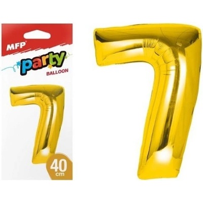 UNIPAP balónek č. 7 nafukovací fóliový 40 cm zlatý 177754
