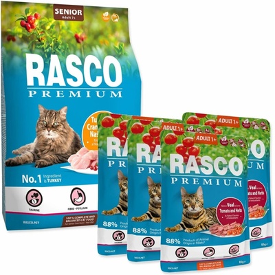 Rasco Premium Cat Senior morka s brusnicami a kapucínkou 2 kg