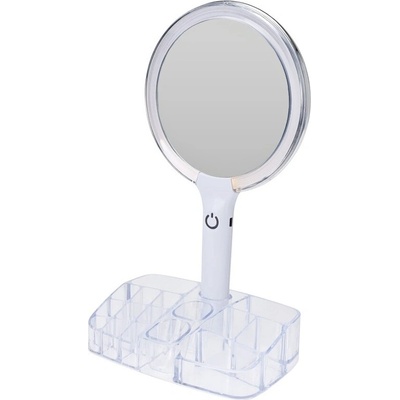 Excellent Kozmetické zrkadlo s LED osvetlením a organizérom 18 x 34,5 cm