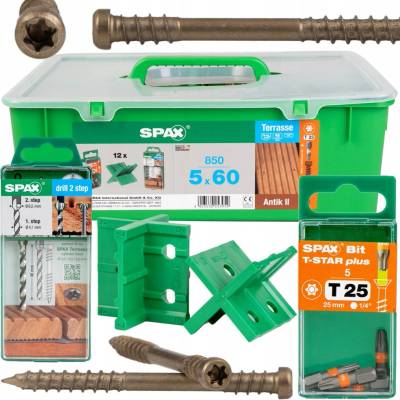 Spax-D terasové skrutky 5 x 60 starožitné A2 850 ks