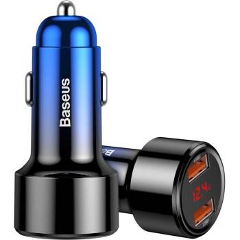 Baseus Dual USB QC 3.0 Car Charger 45W CCMLC20A-03 - зарядно за кола с два USB изхода и технология за бързо зареждане (син)