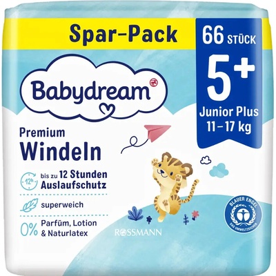 BABYDREAM Jumbo-Pack Junior Plus 5+ 12-17 kg 66 ks