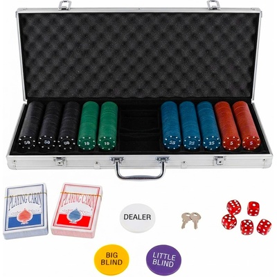 FunCo Poker sada v kufříku Exclusive 500 žetonů + karty + kostky