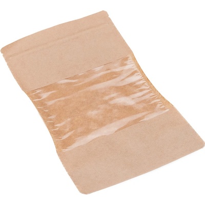 100 ks - Doypack vrecko s veľkým okienkom economy 180x290 + 90 mm, 1000 ml, PAP/OPP