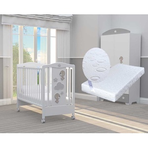 Bambino Casa Бебешко легло Bambino Casa - Giochi divertenti, бял + подарък матрак Primavera (202525) - baby