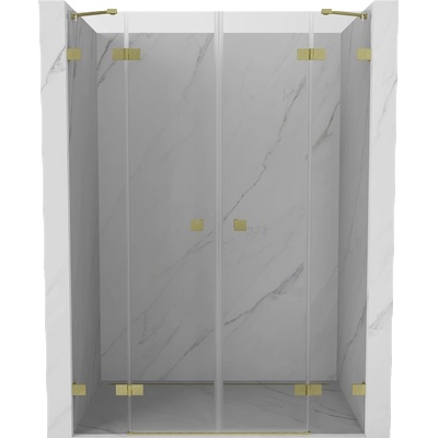 Mexen Lunar Двойни въртящи се душ кабина 160 см, прозрачна, златна четка - 834D-160-000-55-00 (834D-160-000-55-00)