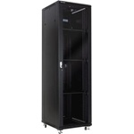 Linkbasic 42U 600x600 мм. , 19" Комуникационен шкаф със стъклена врата, черен (NCB42-66-BAA-C)