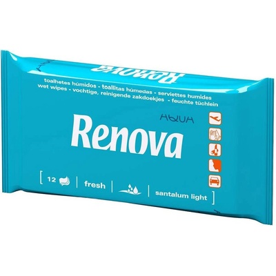 RENOVA Vlhčené cestovní ubrousky Aqua, 12 ks
