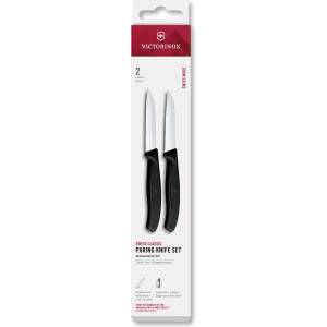 Victorinox Комплект ножове SWISS CLASSIC 8 cm, гладко и назъбено острие, комплект от 2 бр. , черен, пластмаса, Victorinox (VN674932)