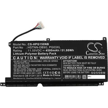 Image 1 of Cameron Sino Батерия за лаптоп HP GAMING PAVILION 15-DK0009NG, Pavilion Gaming 16-A0006NM, HSTNN-DB9G PG03XL LipO 11.55V 4500mAh CAMERON SINO (CS-HPG150NB)