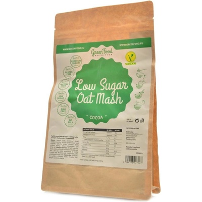 GreenFood nutrition Low sugar rychlá kaše ovesná kakaová 500 g