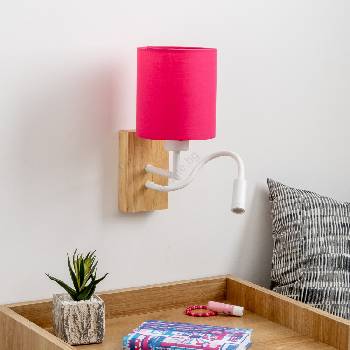 Brilagi - LED Аплик NUBILA WOOD 1xE27/25W/230V + LED/3W дъб/розов (BG1565J)