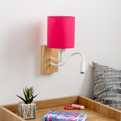 Brilagi - LED Аплик NUBILA WOOD 1xE27/25W/230V + LED/3W дъб/розов (BG1565J)