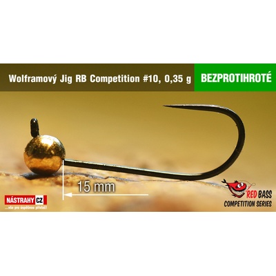 NASTRAHY.cz Bezprotihrotý wolframový Jig RB Competition #10 14 mm 0,35 g Gold 5 ks