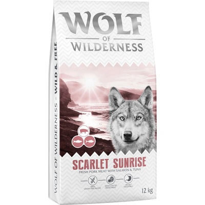 Wolf of Wilderness "Scarlet Sunrise" losos a tuniak bez obilnín nová receptúra 2 x 12 kg