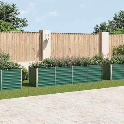 VidaXL Vyvýšený záhon pozinkovaná ocel 320 x 80 x 77 cm zelený